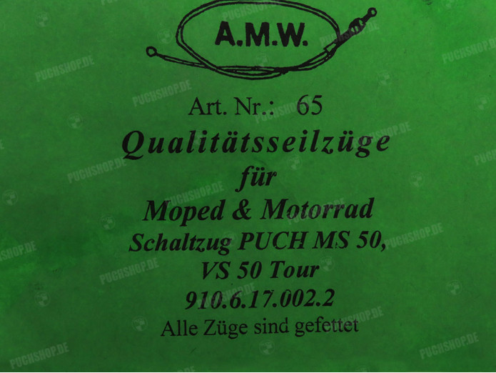 Bowdenzug Puch MS50 / VS50 Tour Schaltzug A.M.W.